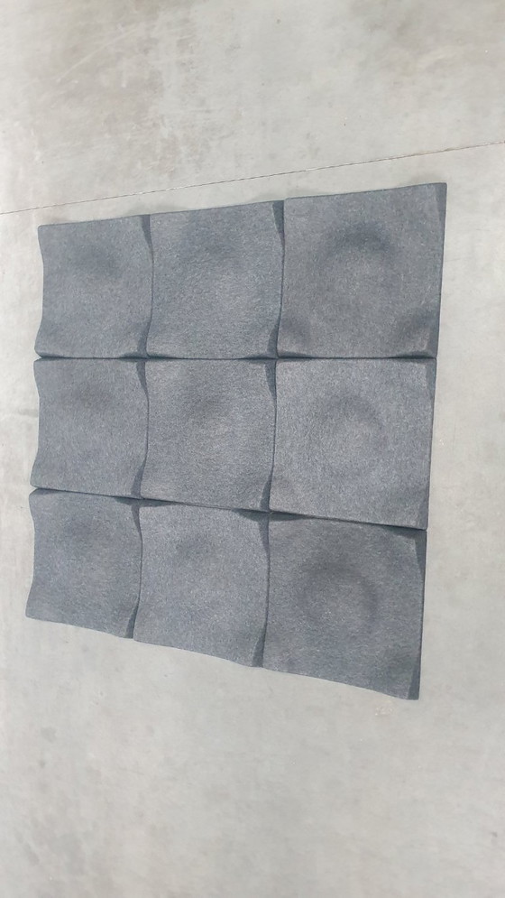Image 1 of Offecct soundwave swell akoestische 3D design panelen grijs vilt, modulair