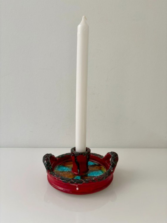 Expressive Brutalist Candle Holder with Glass Mosaic – Bienal, Ceramic (photo 7 of 15)