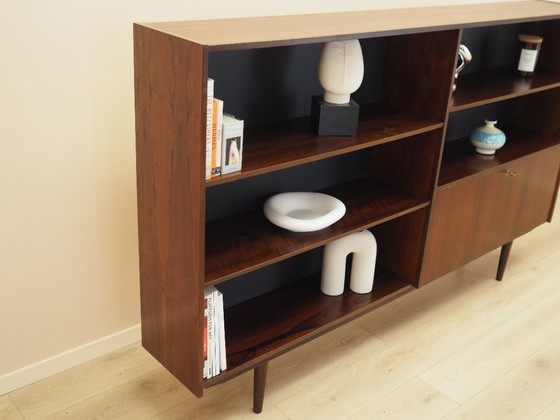 Danish rosewood veneered bookcase with bar cabinet, Vemb Møbelfabrik, 1970s, High Boards, Black (photo 11 of 21)