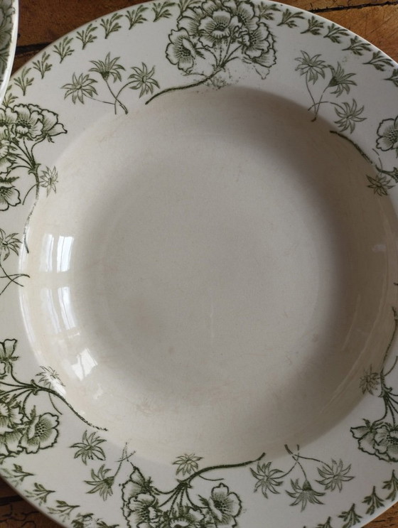 Image 1 of "Palmyra" - 6 Sarreguemines ironstone soup plates