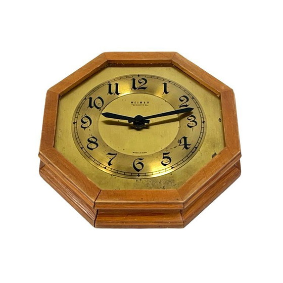 Image 1 of Reloj de pared de Weimar, octogonal, de latón y madera, Alemania, década de 1970