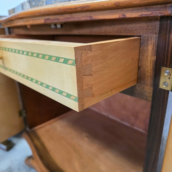 Stel Franse Art Deco Nachtkastjes Met Marmer Blad, Jaren 30 – Wood (photo 12 of 12)