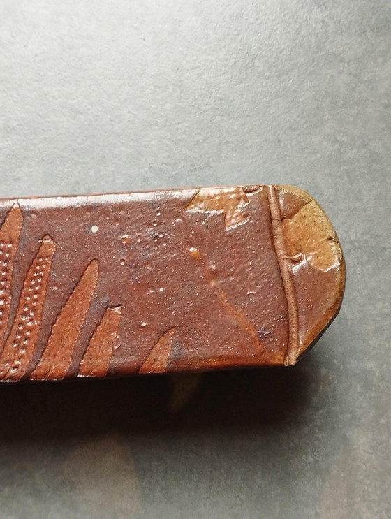 Image 1 of Vintage stenen doos met handgegraveerde decoratie