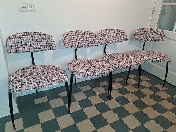 Image 1 of Chaises de salle à manger trépied Lande, 4x retapissées