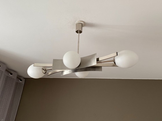 Image 1 of Sputnik chandelier. 1970. Space age. 4 globes.