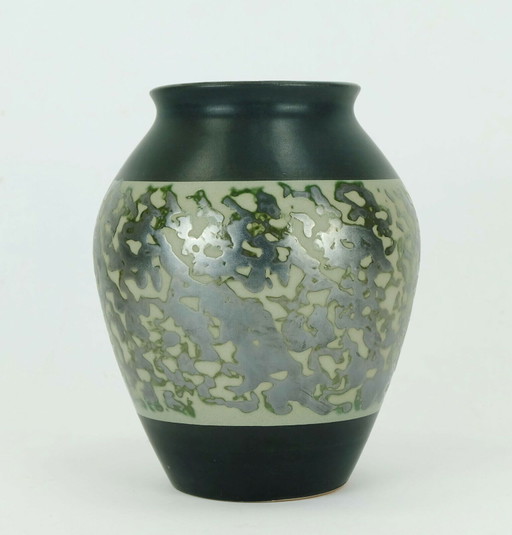 carstens VASE black gray metallic glaze model no. 1243-17 mid century 1960s