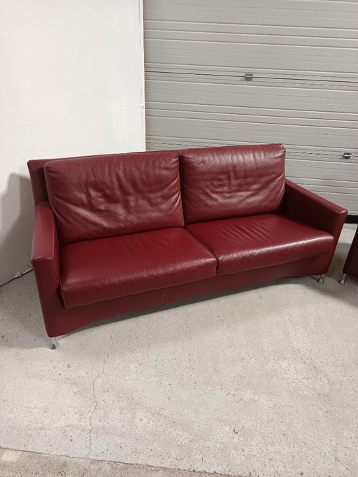 Leolux sofa set Paian 2 seater 3 seat Senso Granata Leather