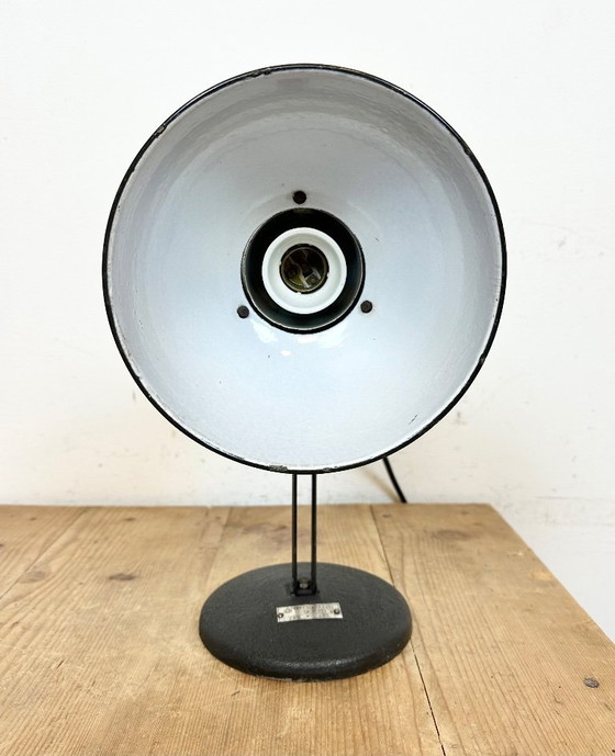 Image 1 of Vintage Black Enamel Table Photo Lamp, 1950s