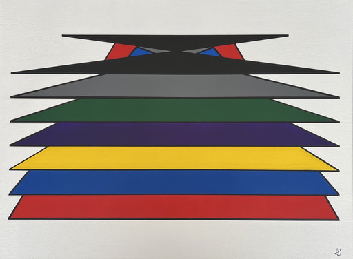 Painting Stacked Harmony (Geometric Abstract)