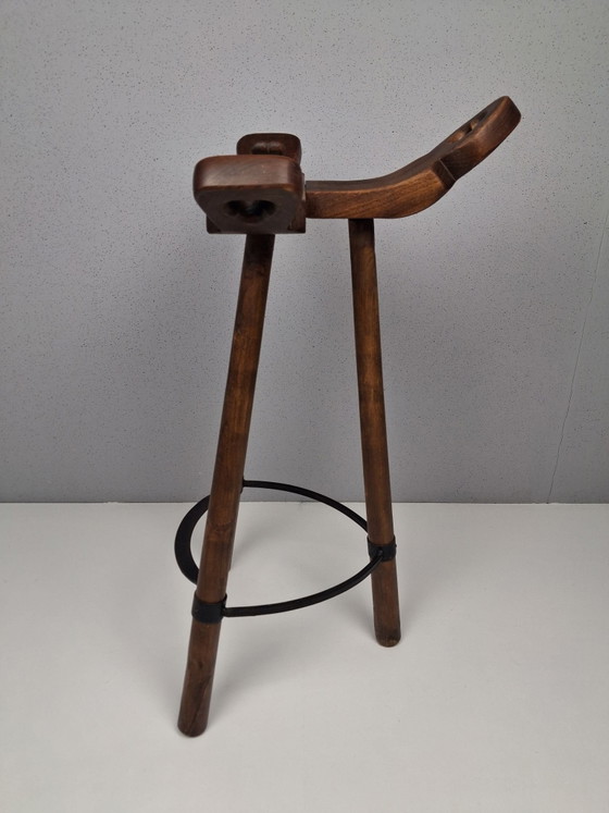 Vintage Marbella Barstools by Confonorm, Spain 1970s, Merk onbekend, Wood, Brown (photo 7 of 10)