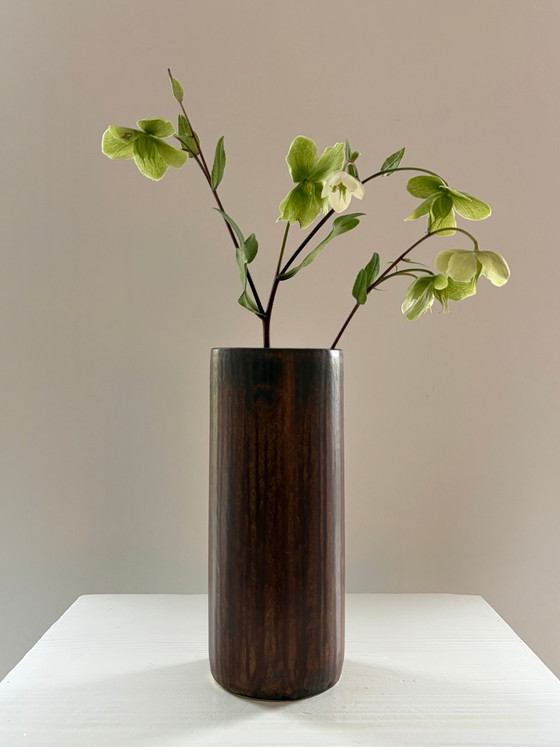 Vintage cilindrische keramische vaas – Vazen, Ceramic (photo 3 of 5)
