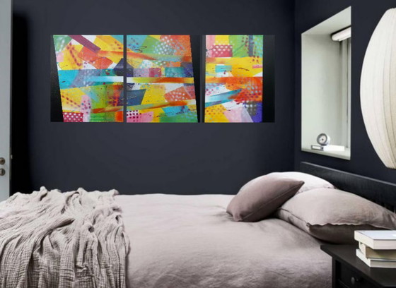 Image 1 of Pastoral - 2Luss'Art - Triptych 140 x 55 cm - Free Insured Delivery (Depending on Country)