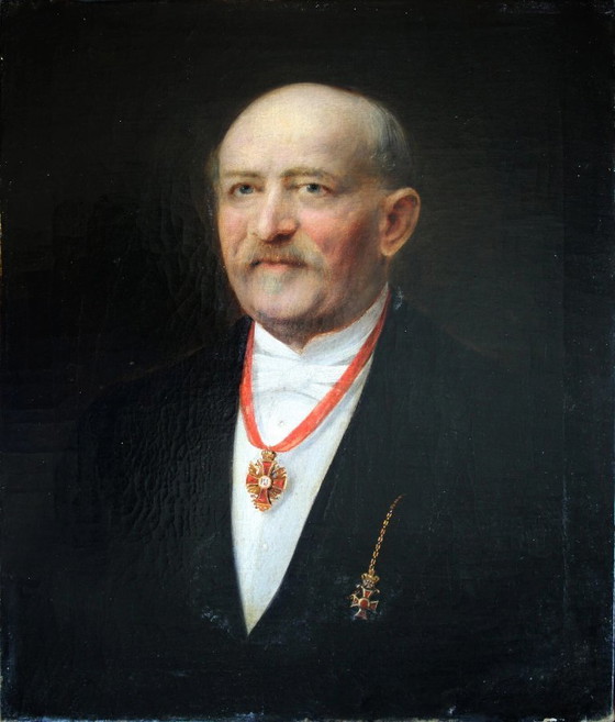 Image 1 of Gemälde eines Gentlemans aus dem 19. Jahrhundert mit Gebrauchsspuren