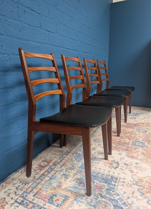 4x Vintage-Stühle mit Leiterlehne, Casala, 1960er Jahre