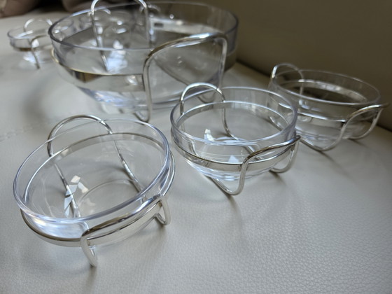 Set da punch PM Italy di 14 pezzi in argento placcato e vetro, stile Mid-Century Modern (anni '70) (photo 7 of 15)