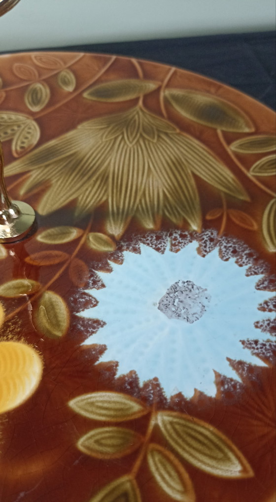 Image 1 of Rare XL Sarreguemines Majolica Bowl – Digoin & Vitry (1920-1950)