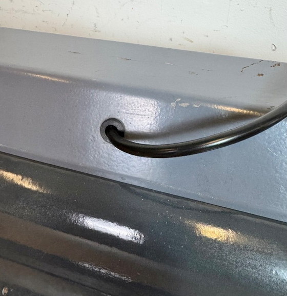 Image 1 of Lampadario industriale a sospensione in smalto grigio di Elektrosvit, anni '60