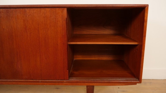 Buffet bas avec tiroirs et portes coulissantes, bois brun, Marron, Mid Century Modern (photo 13 sur 13)