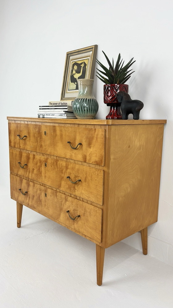 Cassettiera vintage svedese in legno – Cassettiere, Metallo (photo 2 of 10)