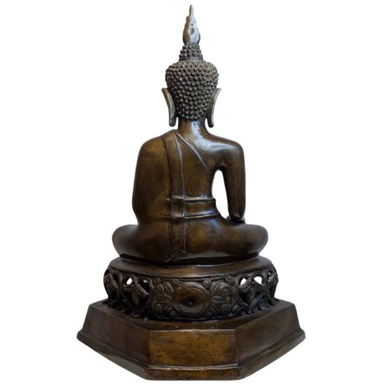Antique Thai Bronze Buddha in Bhumisparsha Mudra – 119 – Sculpture (photo 4 of 9)