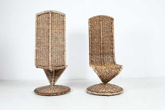 Image 1 of Coppia di sedie scultoree con schienale alto, Italia, anni '80