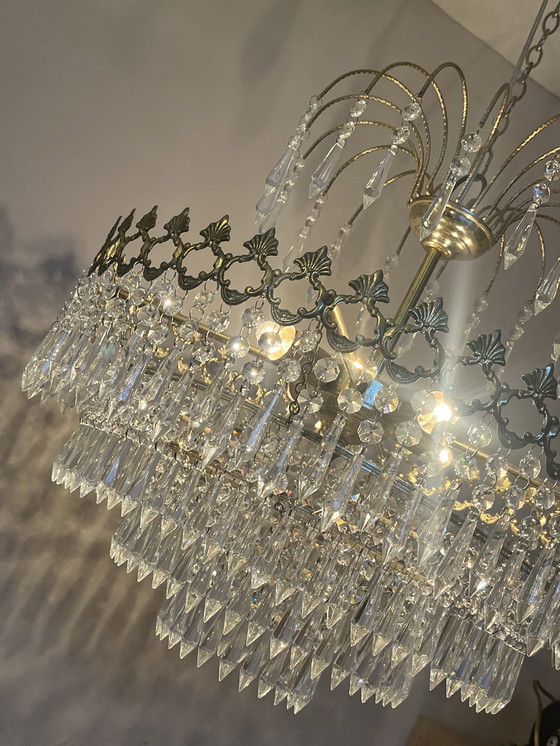 Image 1 of Lustre suspendu en cristal vintage style années 1920