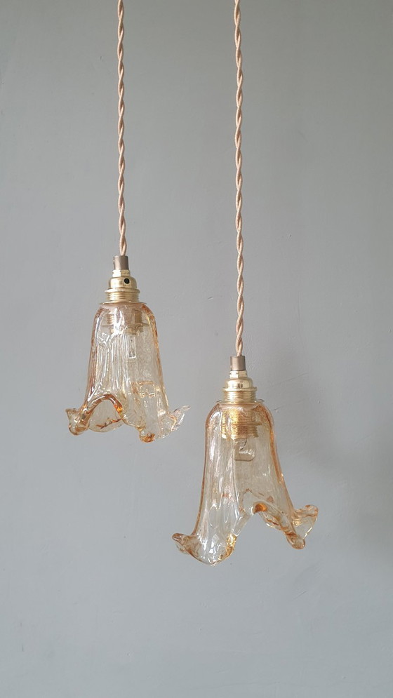 Image 1 of Ensemble de 2 suspensions vintage de Murano - Italie - Milieu du XXe siècle