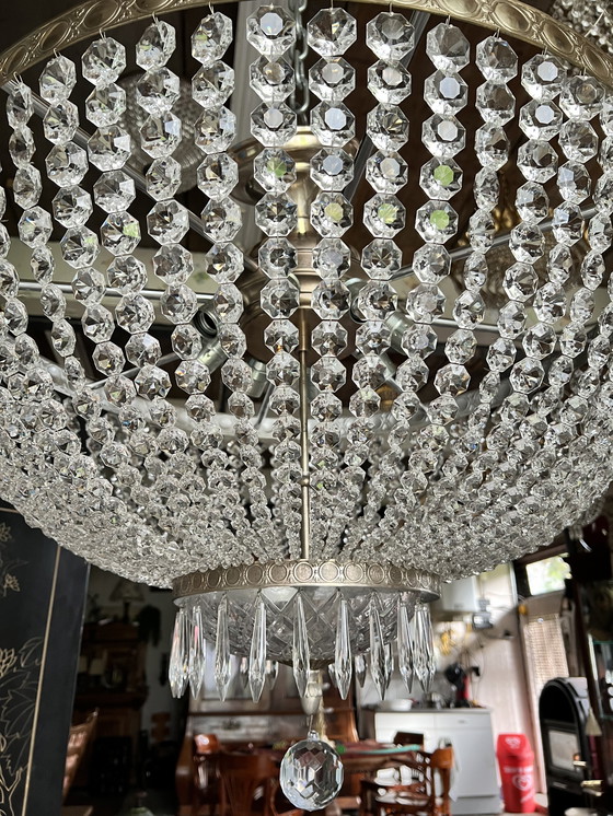 Image 1 of Huge large antique crystal chandelier Plafoniere