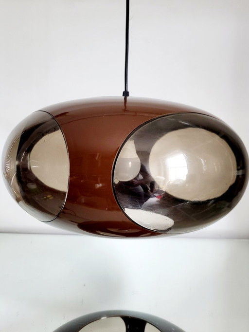 Space age hanglamp, Bug eye, Massive, bruin, België, jaren 1970