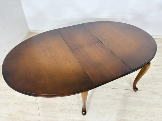 Eleganter Mid Century Esstisch / Vintage Küchentisch / ausziehbarer Tisch / Runder Chippendale Esstisch (photo 12 of 19)