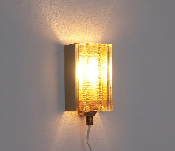 Image 1 of Lampade da parete vintage Vitrika Atlantic in ottone e vetro