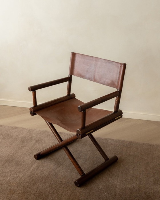 Italian Modern Director’s Chair in Wood & Leather, 1980s, Side chairs, Brown (photo 17 of 17)
