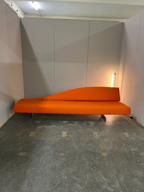 Divano moderno Cassina Aspen disegnato da Jean-Marie Massaud, Divani 3 posti, Lana, polished steel, Arancione (foto 5 di 6)