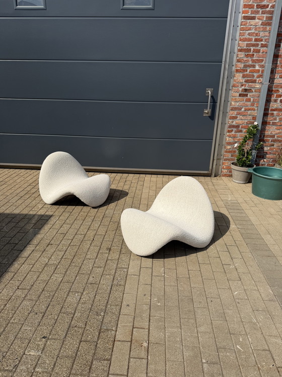 Image 1 of 2x Artifort Tongue F577 Pierre Paulin Beige Bouclé ¡¡MENTA CONDICIÓN!!