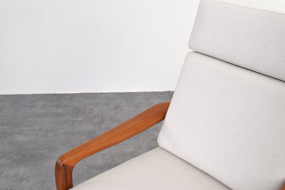 Image 1 of Set van 2 Deense teakhouten loungestoelen uit het midden van de 20e eeuw, ontworpen door Juul Kristensen, jaren 60.