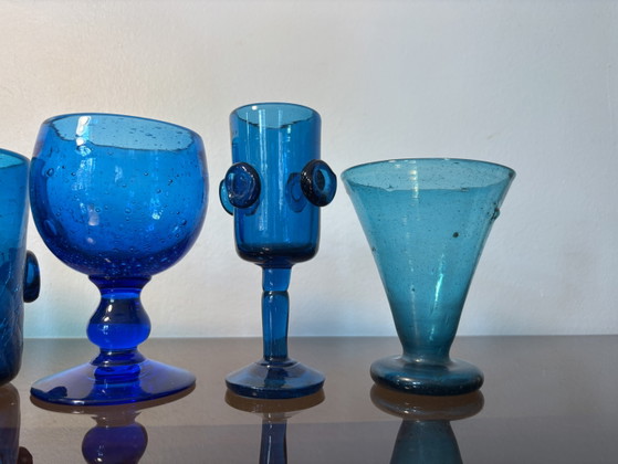 6 Verres Hand Made Afghanistan – vintage Afghanistan, Glass & Decanter, Glass (photo 5 of 15)