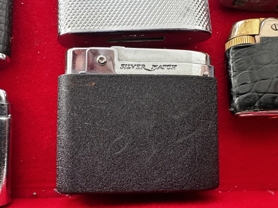 Image 1 of Lot of 10 Vintage Silver Match Lighters - Brother Lite - Ronson-Hadson