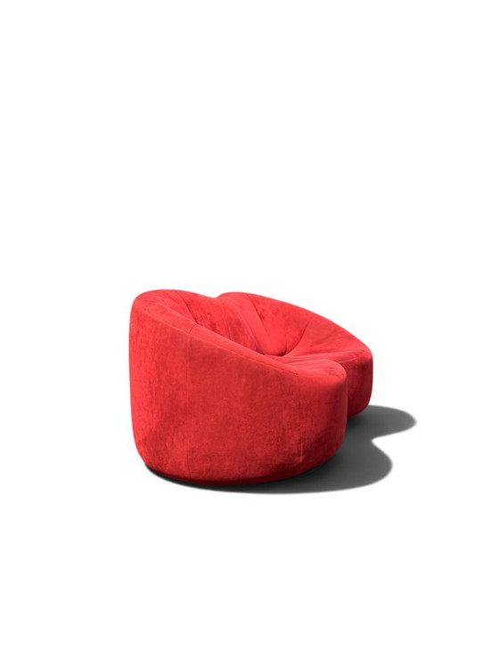 Pierre Paulin Pumpkin Sofa 2-Seater – Ligne Roset, Red Alcantara (Space Age Design) – 2 seaters, Velvet (photo 14 of 22)