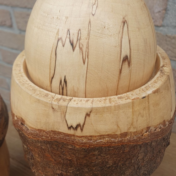 Set di 2 vasi in legno torniti a mano con bordo in corteccia (30 cm e 24 cm) – Oggetti decorativi, Wood (photo 12 of 14)