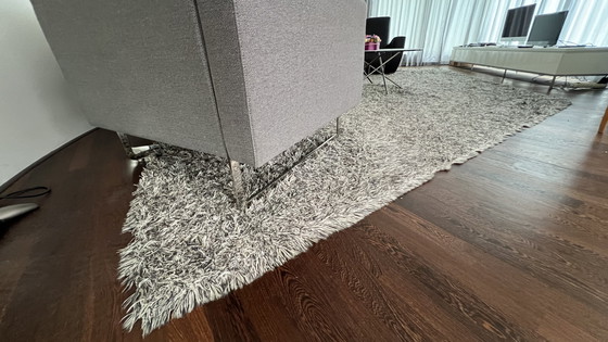 Image 1 of Tappeto 526x351 Kinast grigio misto lino beige bianco antracite