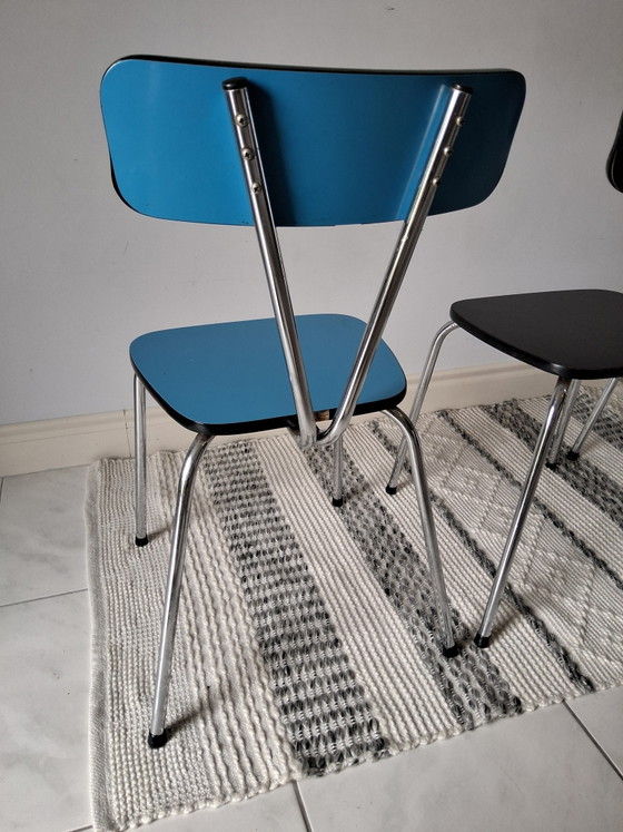3 chaises de cuisine vintage en Formica J 50/60 – Chaises de salle à manger, Metal, Wood (photo 4 of 11)