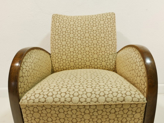 Image 1 of Poltrona vintage, anni '60, modello Mid-Century, rivestimento color crema-marrone, Germania