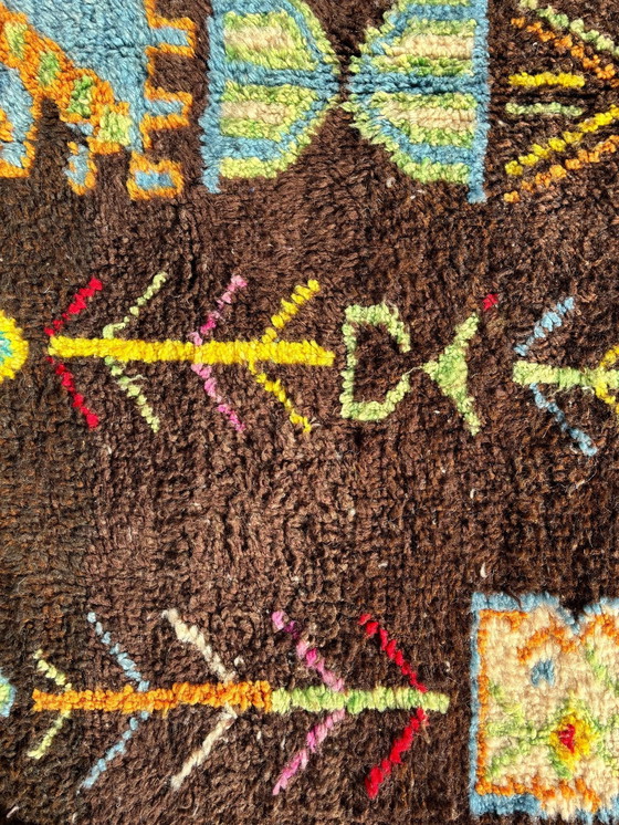 Image 1 of Modern Moroccan Brown Wool Rug