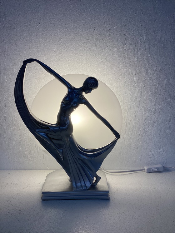 Image 1 of Lampe im Art-Deco-Stil, tanzende Frau, 1980er Jahre