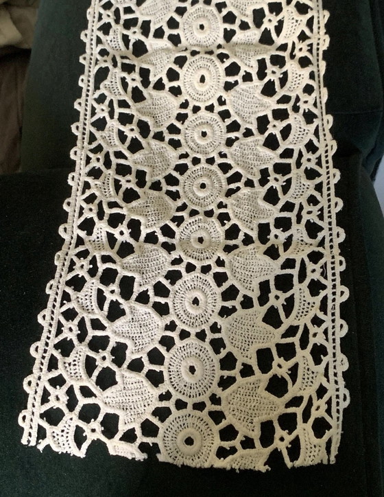 Antique Luxeuil Lace Table Runner - 114 x 32 cm - 1900-1930, Table accessories, Cotton, Creme (photo 5 of 9)