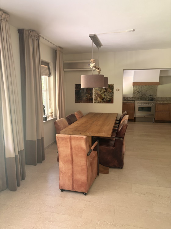 Super cool (like new) oak dining table with 8 chairs!! – Wood (photo 7 of 15)