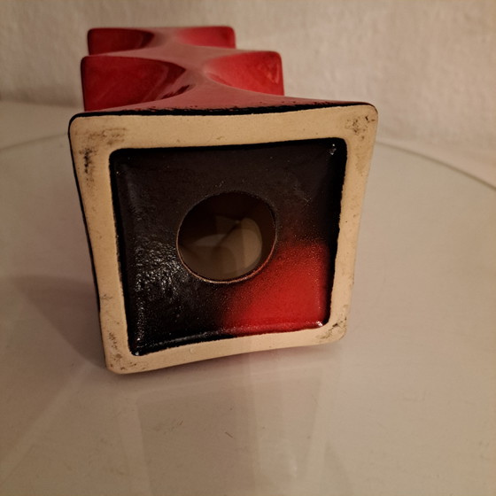 Cari Zalloni kaarsenhouder voor Steuler keramiek, jaren 70, vintage stijl uit het midden van de 20e eeuw, rood (photo 5 of 8)