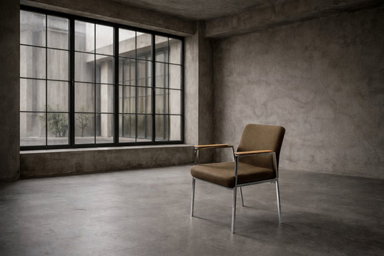 Image 1 of Vintage Duitse bruine conferentiestoel uit het midden van de 20e eeuw van Drabert, jaren 70.