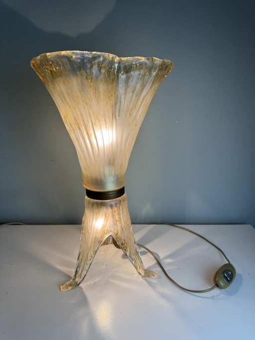 Lampe de Table Murano Verre Sil Lux Milano - Magnifique Design – tafellampen, Brass, Murano Glass