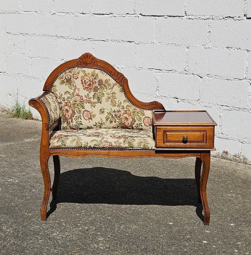 Franse telefoonbank/tweezitsbank/roddelbank - Louis XV-stijl - jaren 70